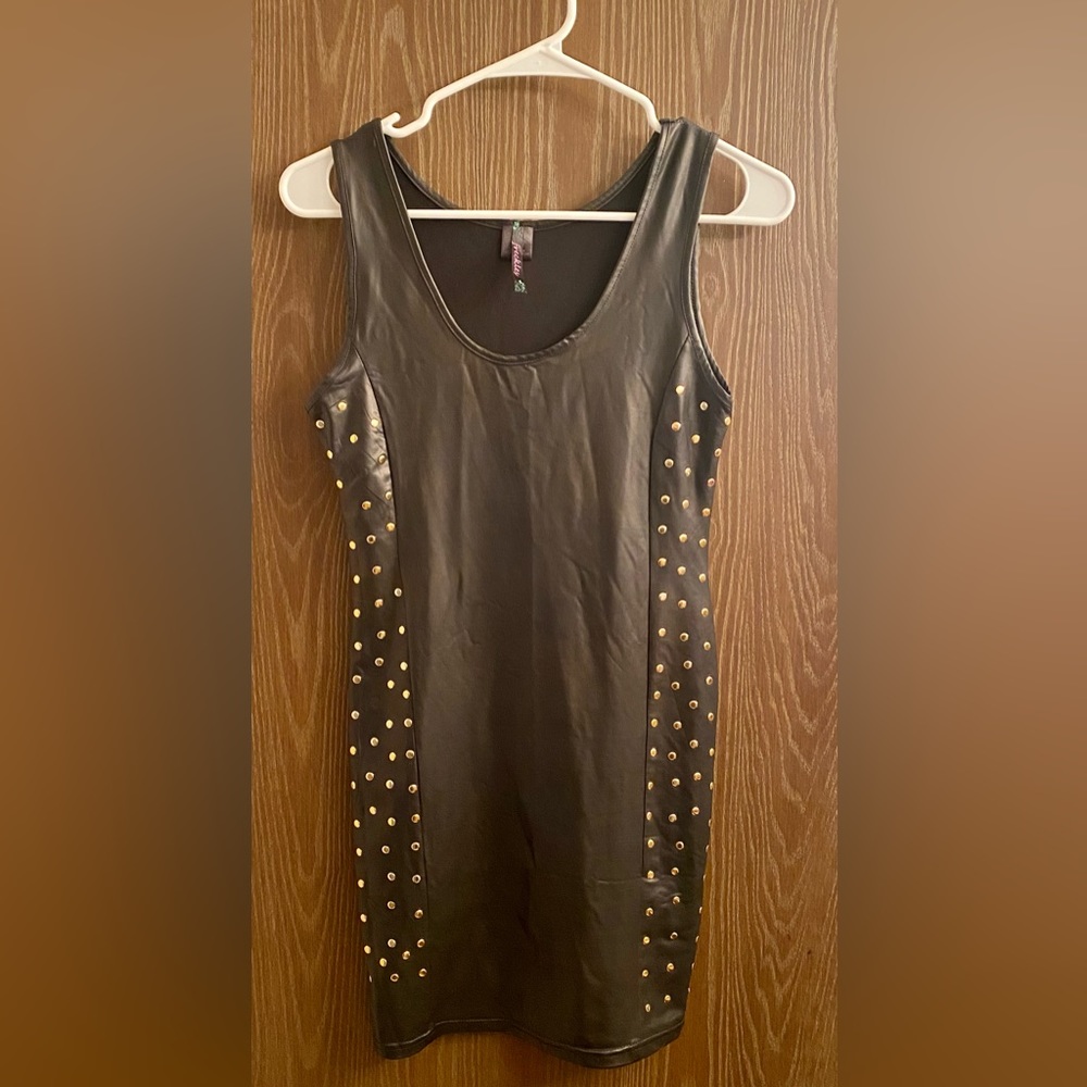 Faux Leather Mini Dress